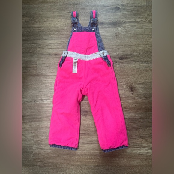 OshKosh B’gosh Girls Denim Overalls Size 2 Lined Warm Pink - Picture 5 of 8